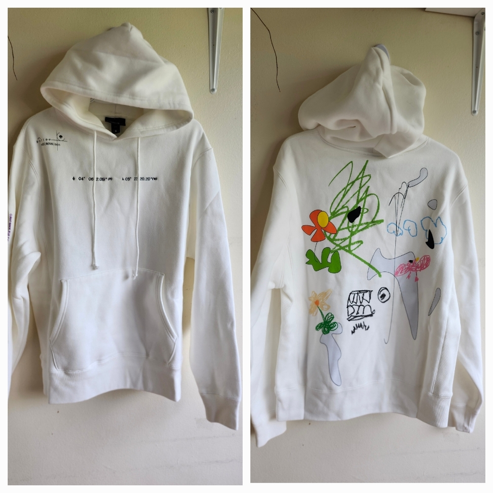 NWOT Porter Robinson Mirror, White Hoodie, Medium, Mens, Unisex